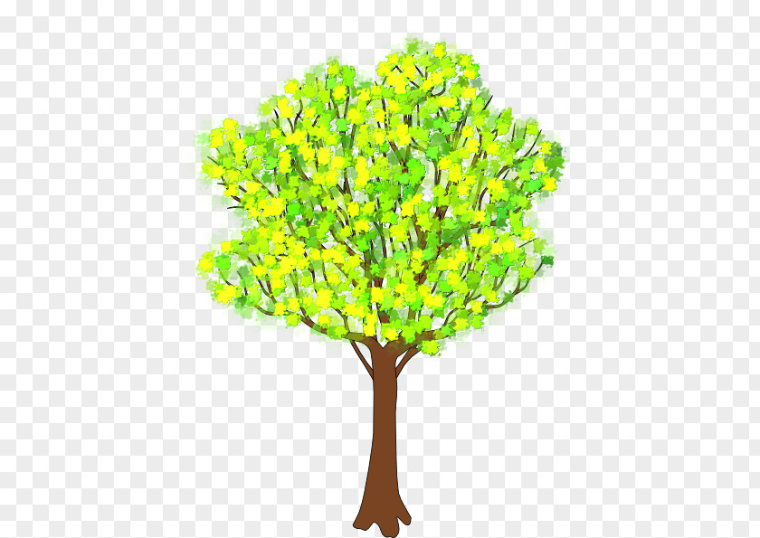 Blossoming Vector Tree Drawing Clip Art PNG