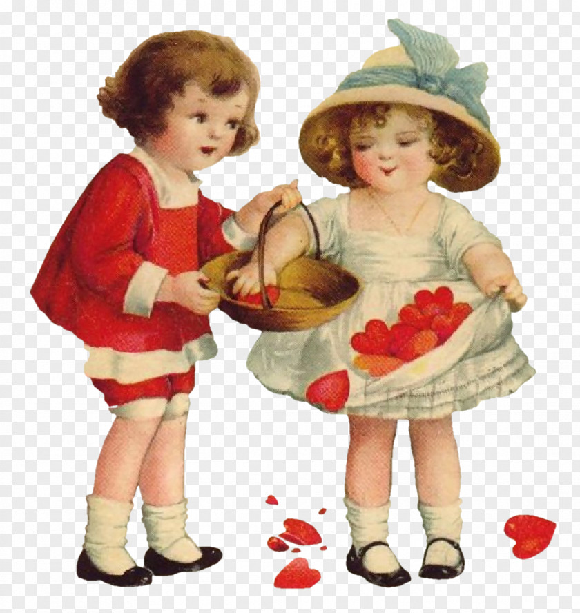 Doll Toddler Valentine's Day Public Domain Scrap PNG
