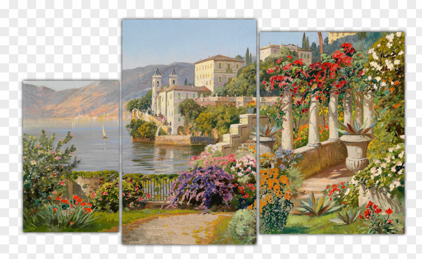 Lake Art-Frescos Como Landscape Painting PNG