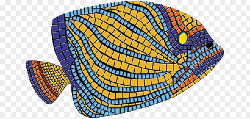 Mosaic Glass Angelfish Art Pattern PNG