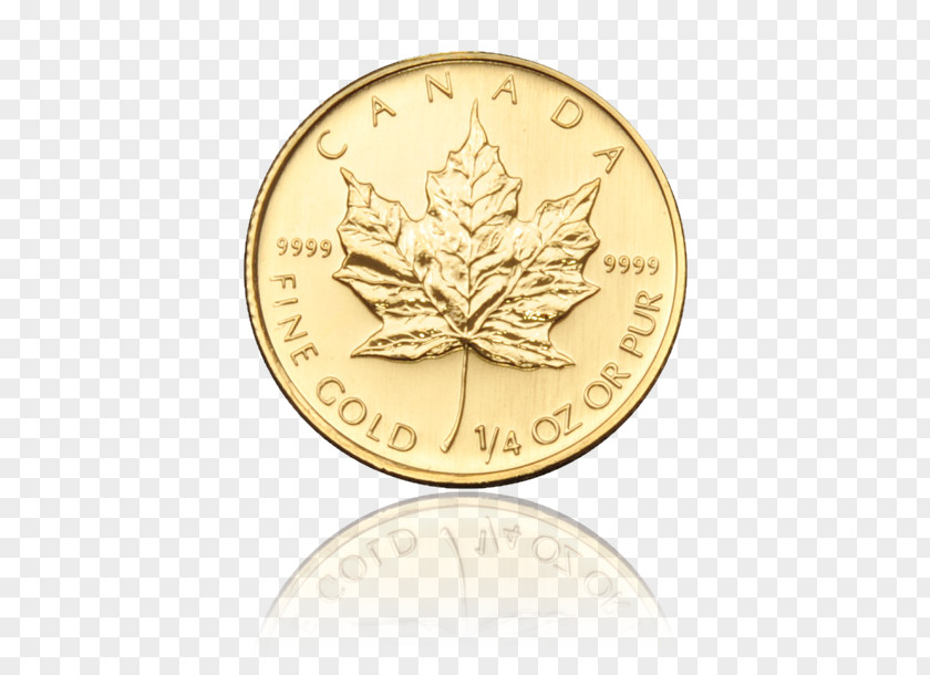 Coin Gold Canadian Maple Leaf Silver PNG
