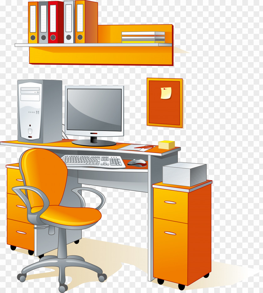Desk Office & Chairs Supplies PNG
