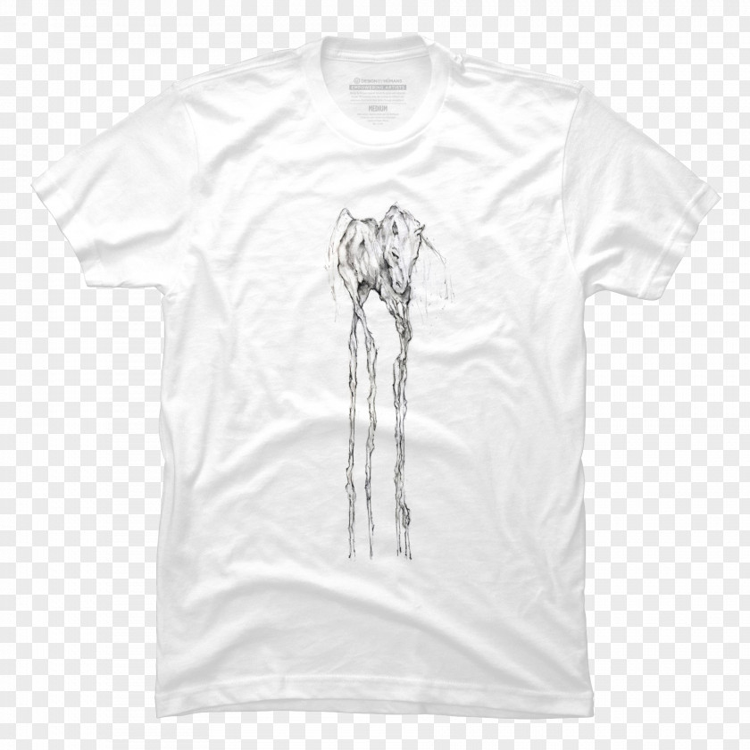 T-shirt Shoulder White Sleeve Drawing PNG