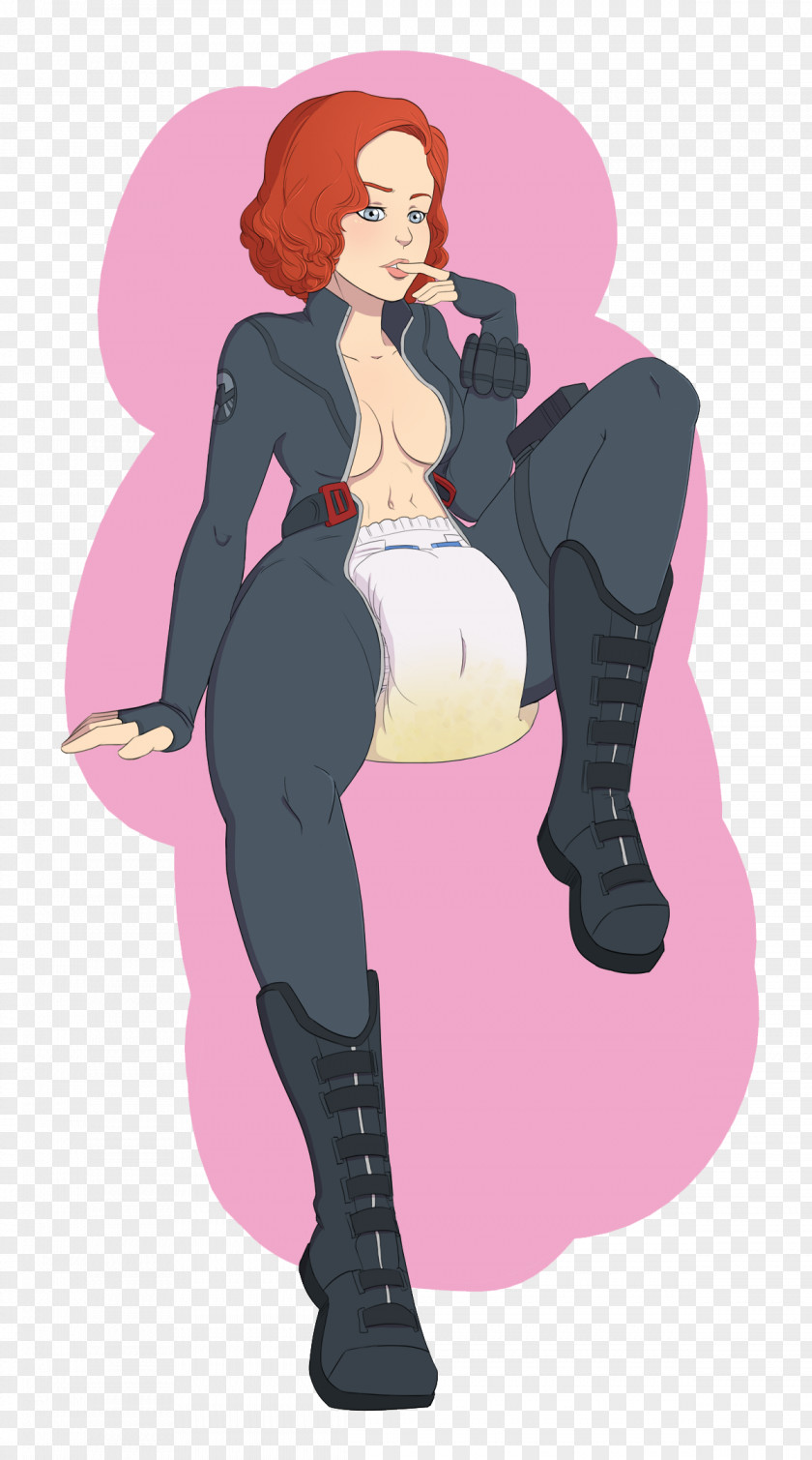 Black Widow Diaper Drawing Cartoon PNG