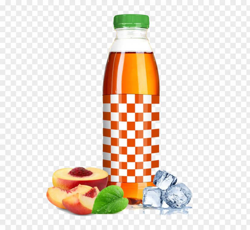 Peach Juice In Glass Bottles Bottle Drink PNG