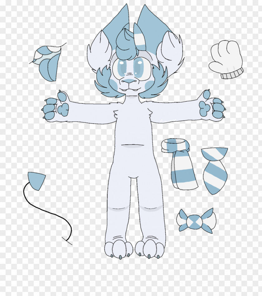 Bloo Line Art Finger Sketch PNG