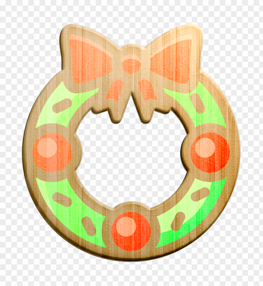 Doughnut Orange Christmas Icon Ornament Wreath PNG
