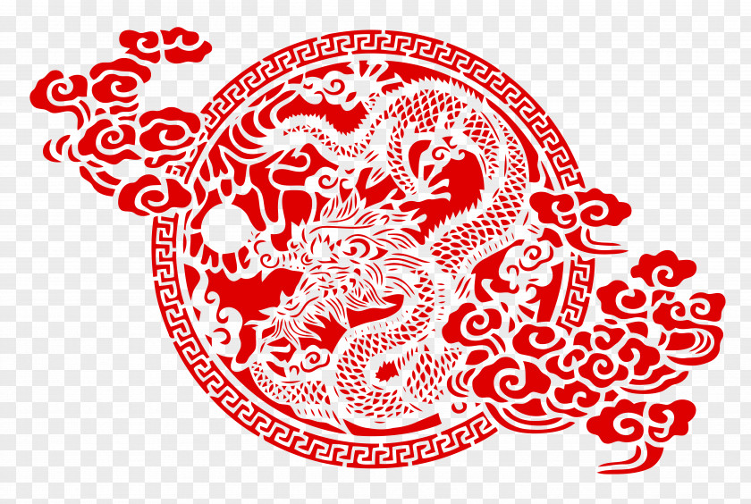 Paper-cut Window Grilles Chinese Paper Cutting Dragon Papercutting New Year PNG