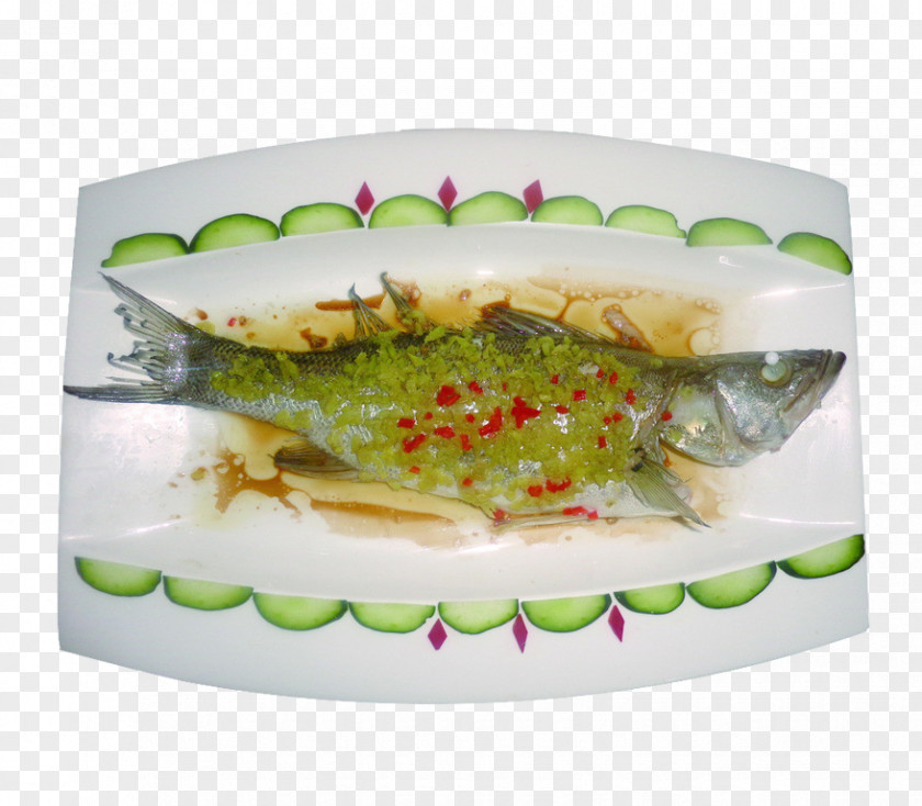 Shoot Ginger Steamed Sea Bass Dish Steaming Food PNG