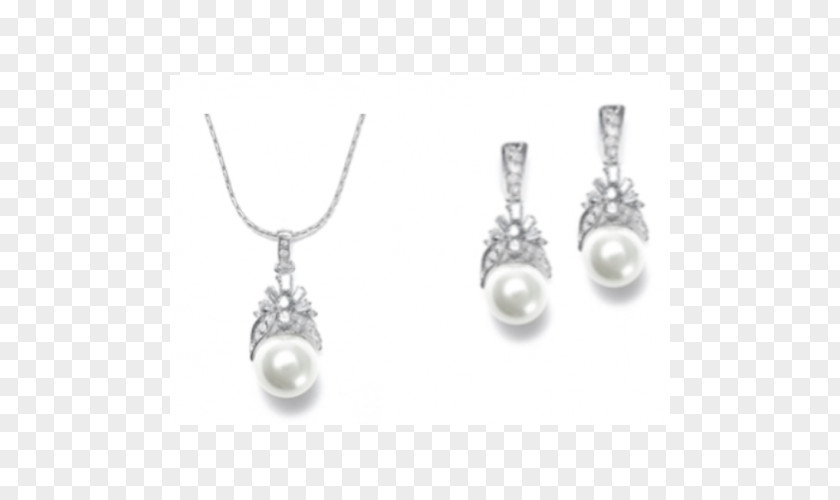 Bridal Jewelry Pearl Earring Necklace Cubic Zirconia Bride PNG