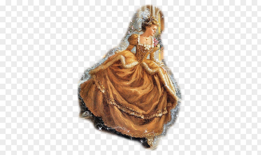 Gold Dress Women Cinderella Illustrator Fairy Tale Godmother Illustration PNG