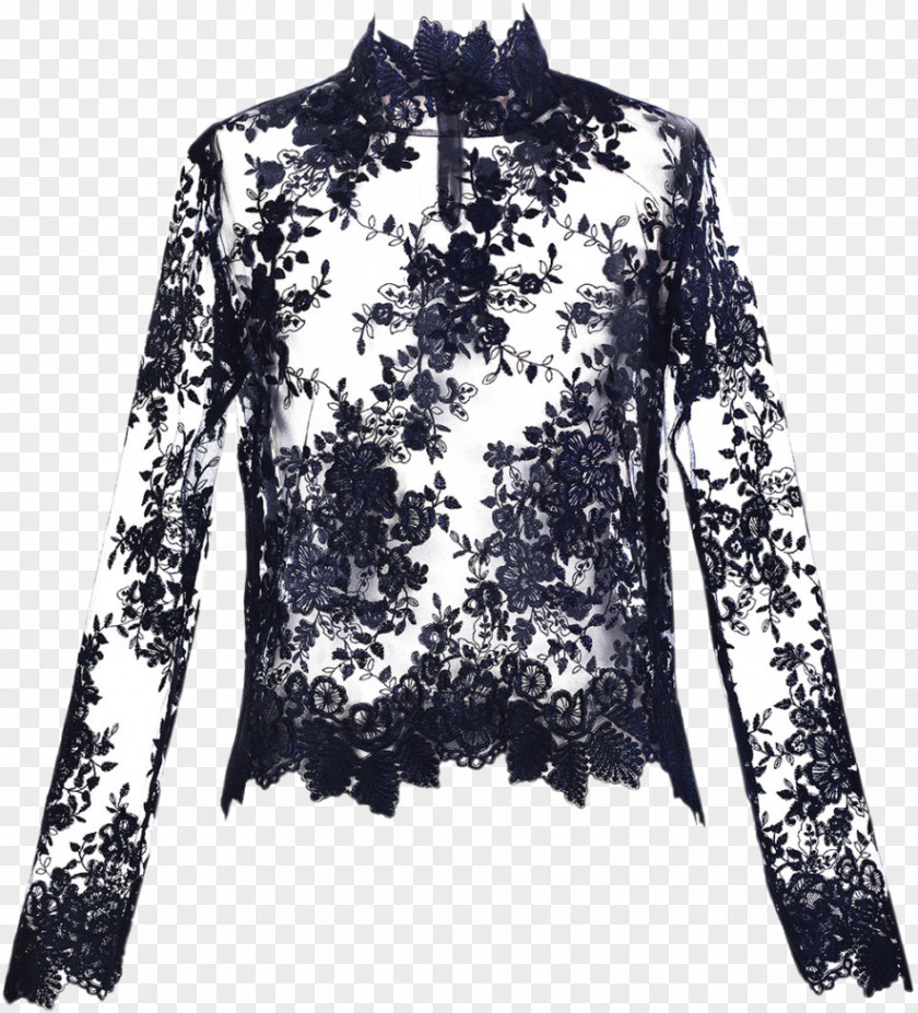 Lovely Lace Sleeve Jacket Outerwear Blouse Neck PNG
