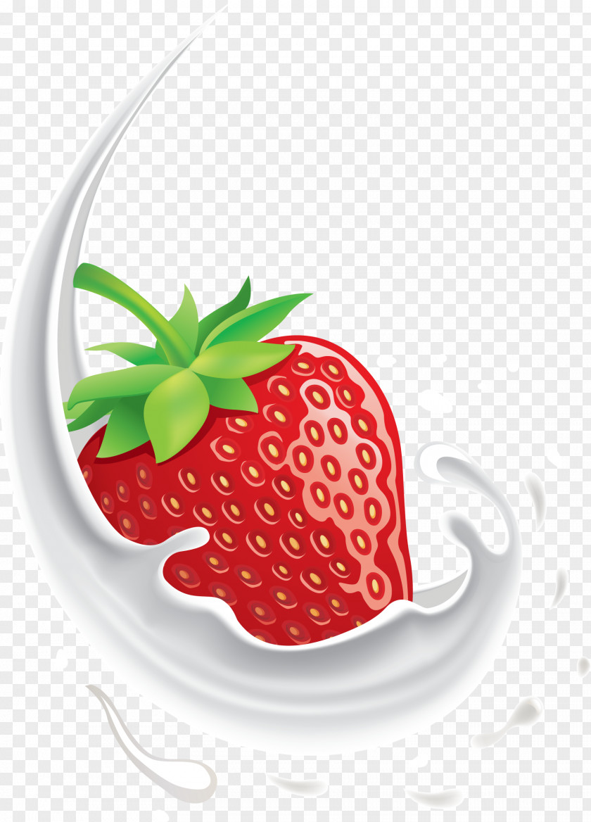 Strawberry Fruit And Milk Ice Cream Juice Royalty-free Flavored Clip Art PNG