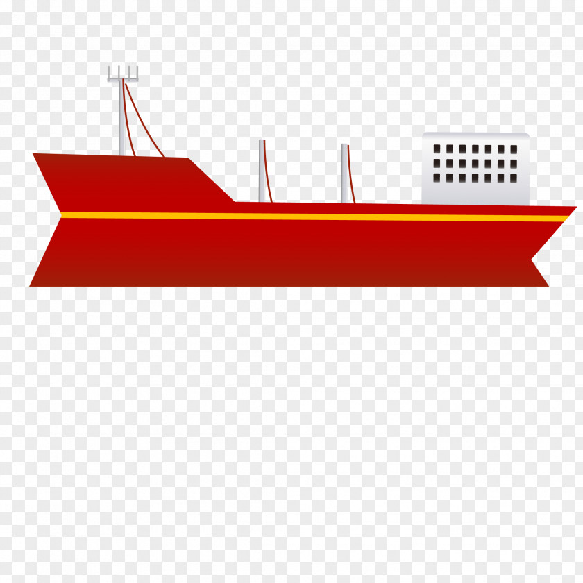 Vector Red Ship Transport Cargo PNG