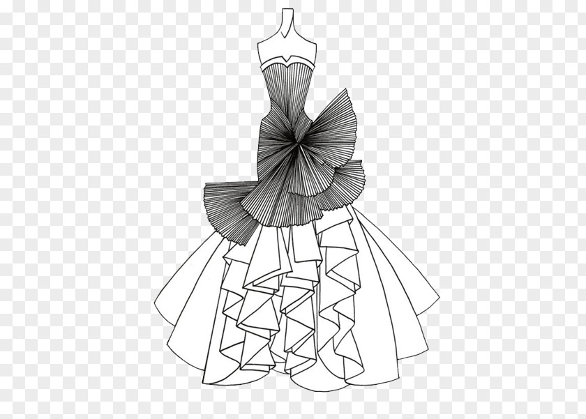 Wedding Dress Drawing Line Art Fashion Sketch PNG