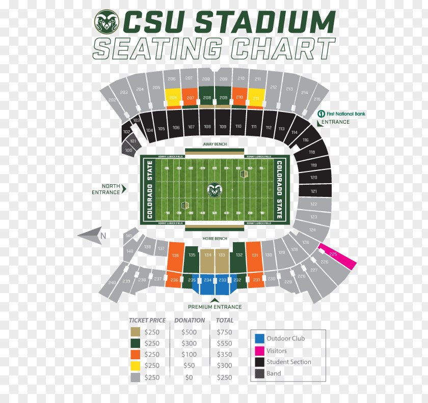 Rams Football Stadium Canvas Moby Arena Colorado State Aircraft Seat Map PNG