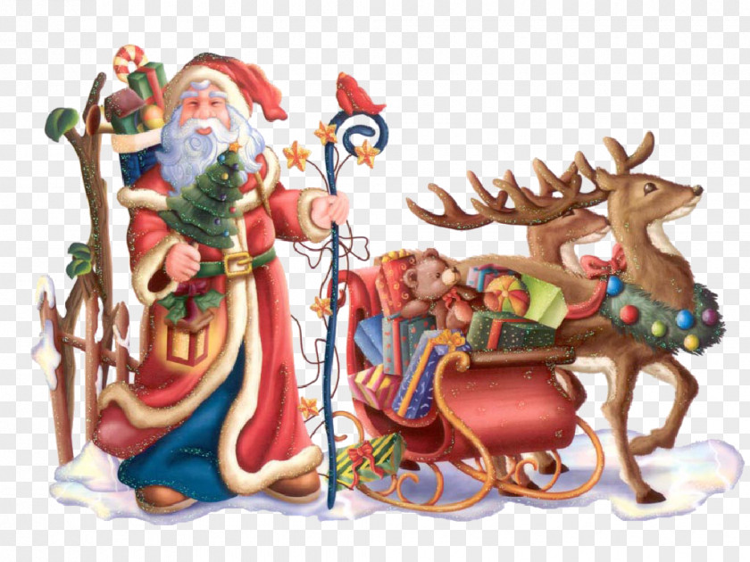 Saint Nicholas Santa Claus Reindeer Christmas Day Desktop Wallpaper PNG