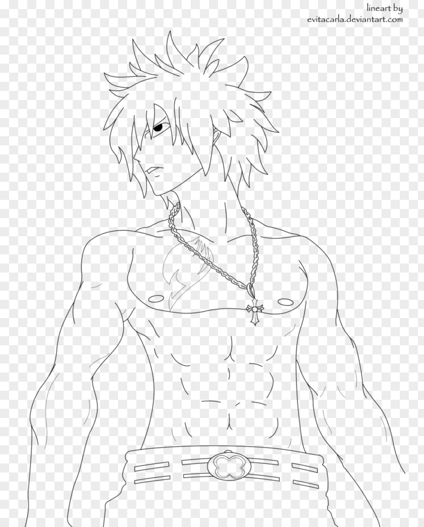 Fairy Tail Characters Gray Fullbuster Line Art Character Drawing Sketch PNG