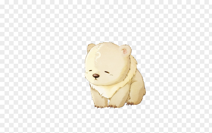 Hand-painted Cartoon Cute Polar Bear Clip Art PNG