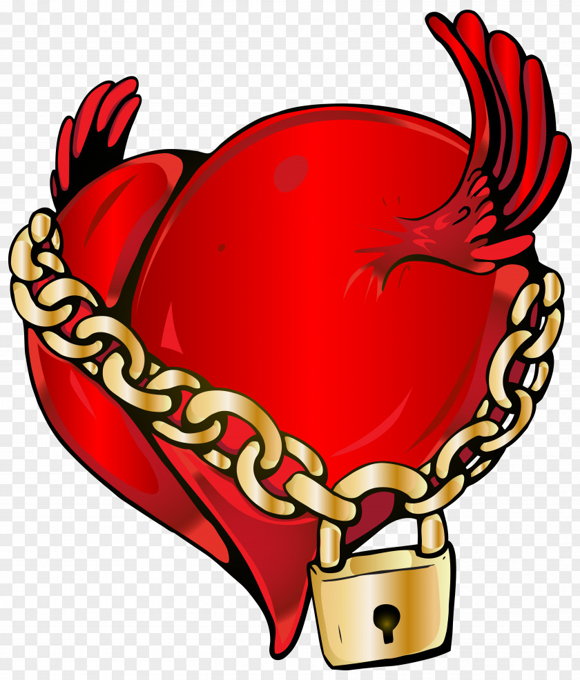 Locked Heart Clip Art Image PNG