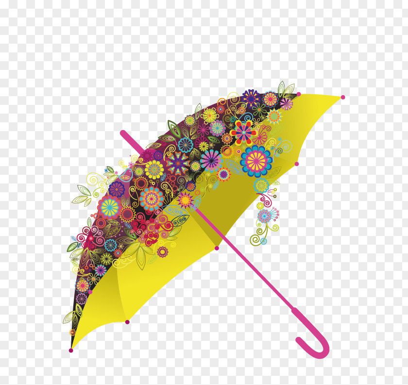 Vector Yellow Umbrella PNG