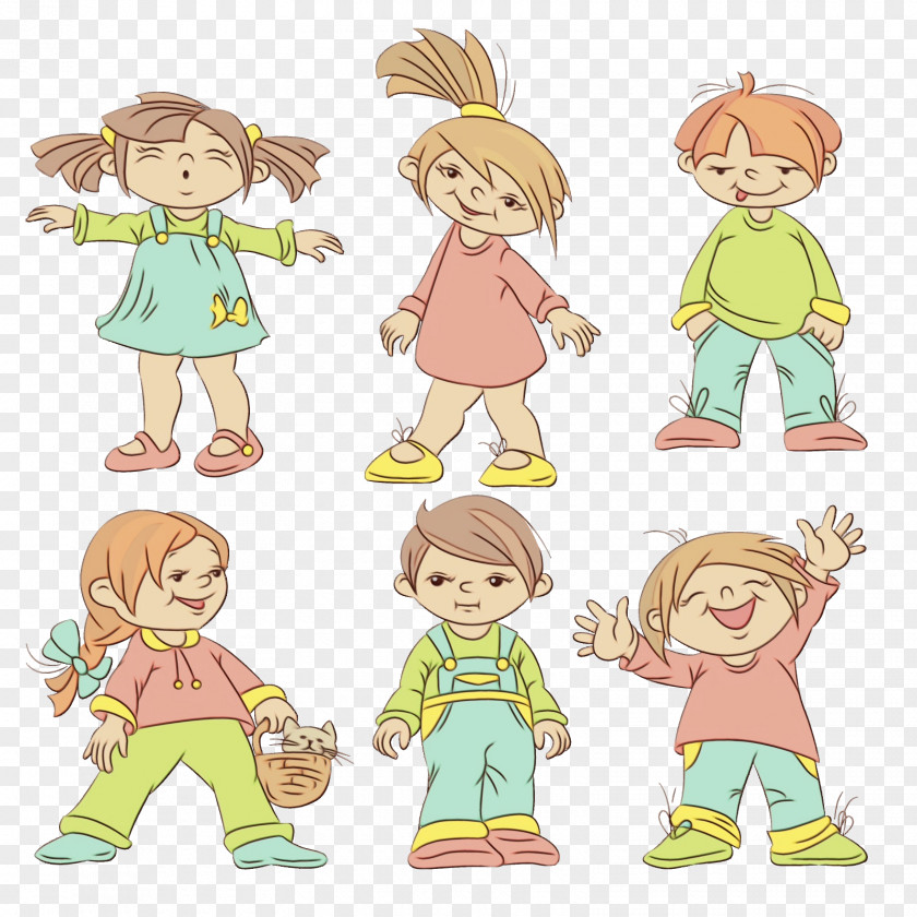 Cartoon Child Happy Play Playing With Kids PNG