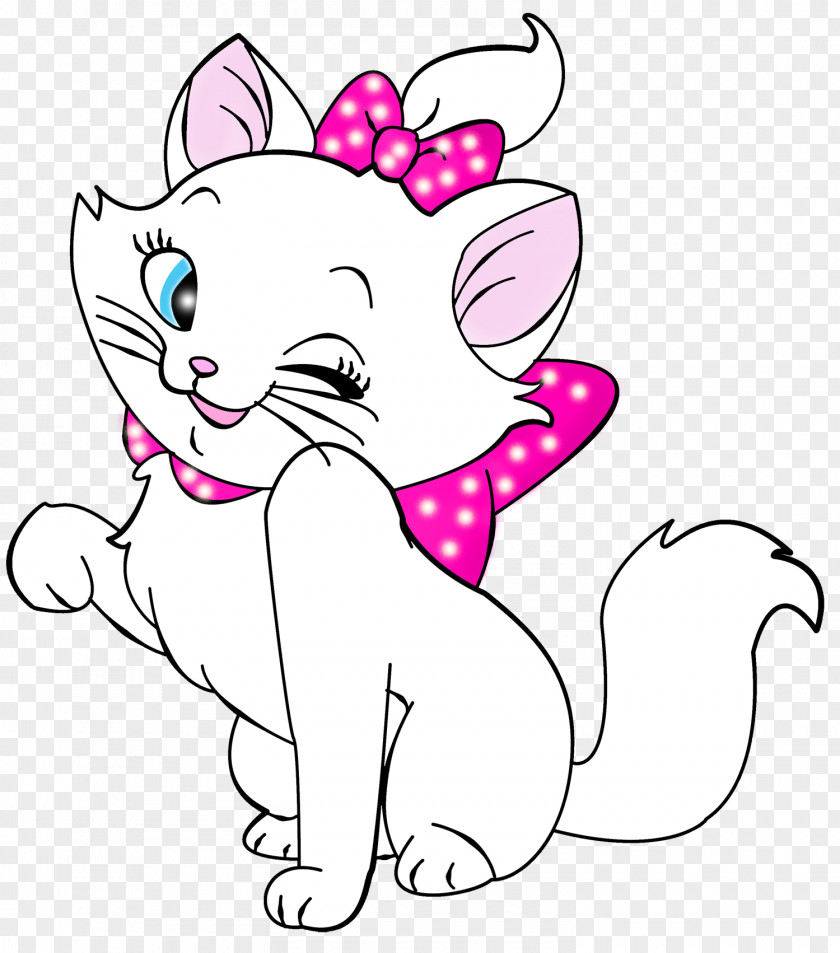 White Kitten Cartoon Free Clipart Cat Marie Clip Art PNG