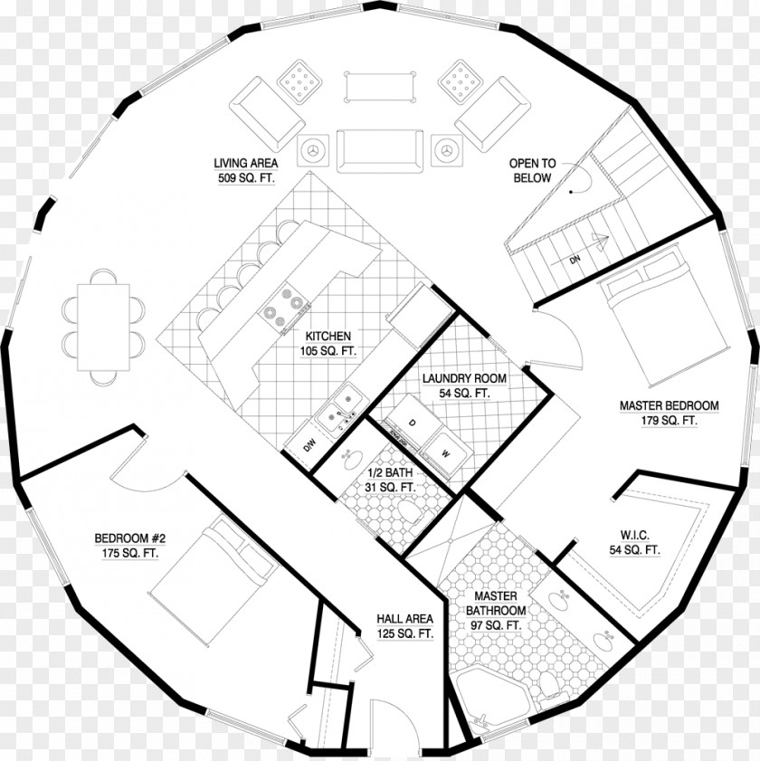 House Floor Plan Dymaxion PNG