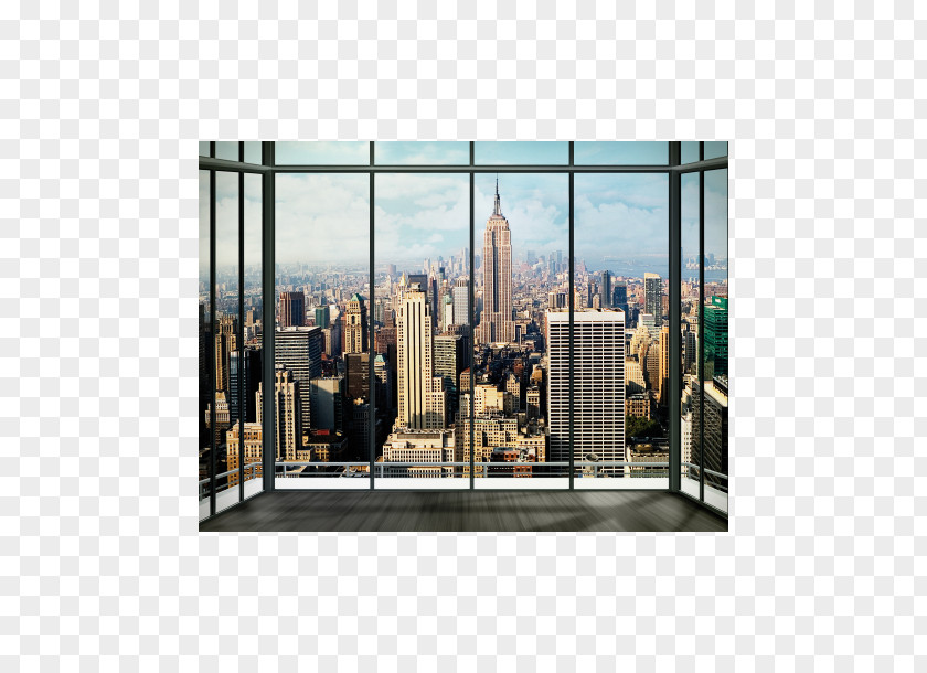 House New York City Wall Decal Skyline Mural Wallpaper PNG