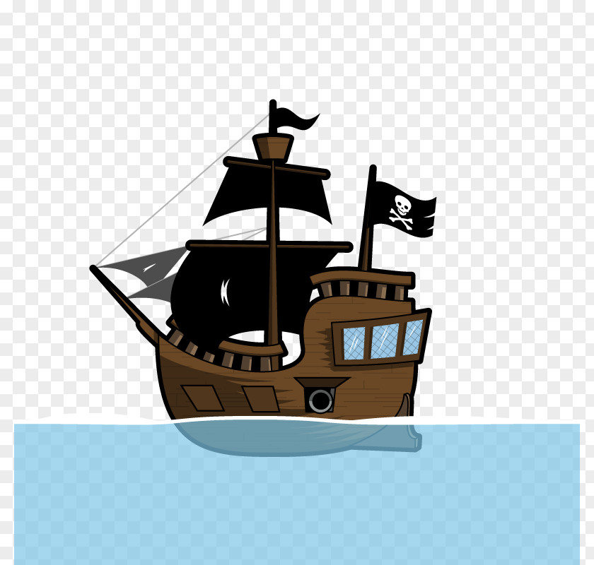 Pirate Caravel Ship 2D Computer Graphics Animation PNG