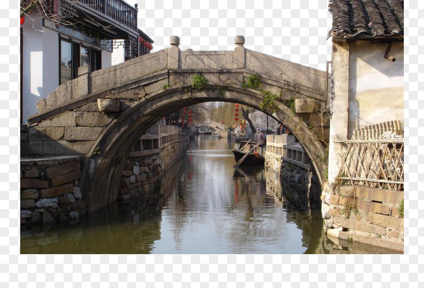 Water Town Stone Bridge Zhouzhuang Chuanzhu Fence Jiangnan PNG