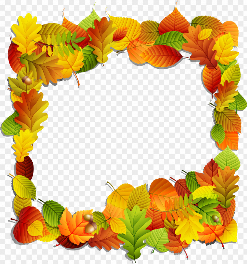 Yellow Minimalist Leaf Frame Maple Autumn PNG