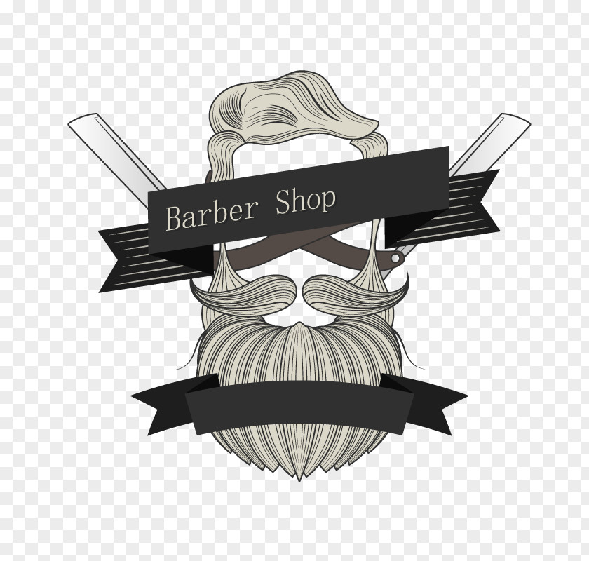 Vector Bearded Image Logo Barber Graphic Design PNG