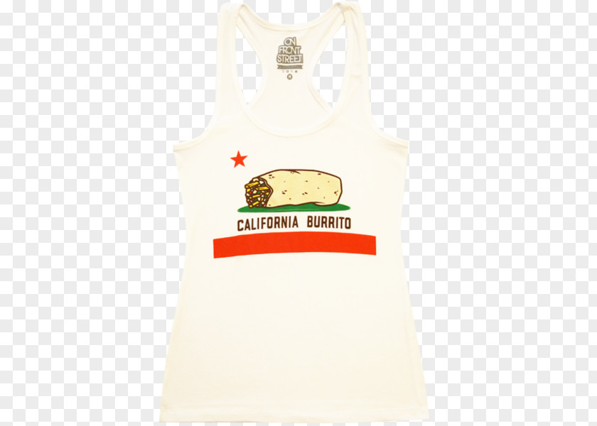 White Tank Top Sleeveless Shirt T-shirt Burrito Cheese PNG