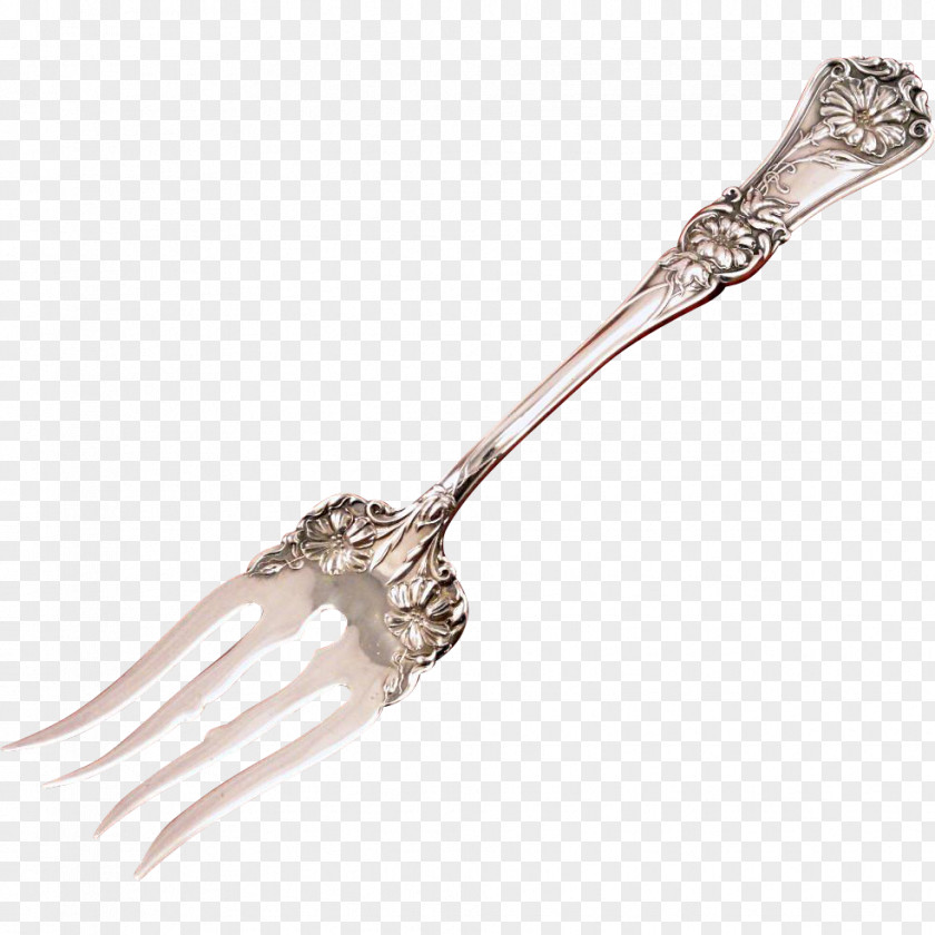 Fancy Pattern Fork Knife Cutlery Antique PNG