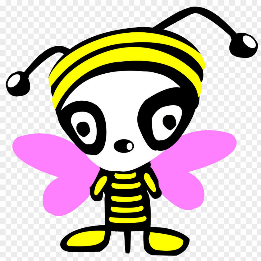 Bee Smiley Insect Yellow Clip Art PNG