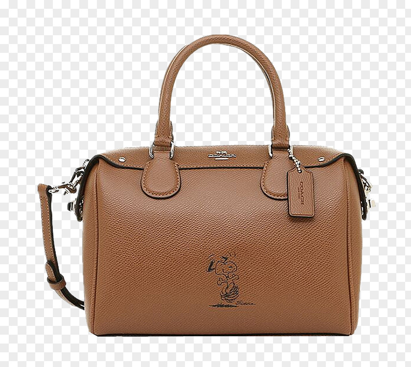 COACH Brown Shoulder Bag Tapestry Handbag Leather Satchel PNG