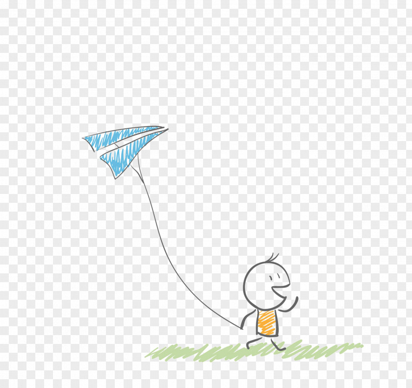 Small People Flying Kite Material Free To Pull Cartoon Animation Download PNG