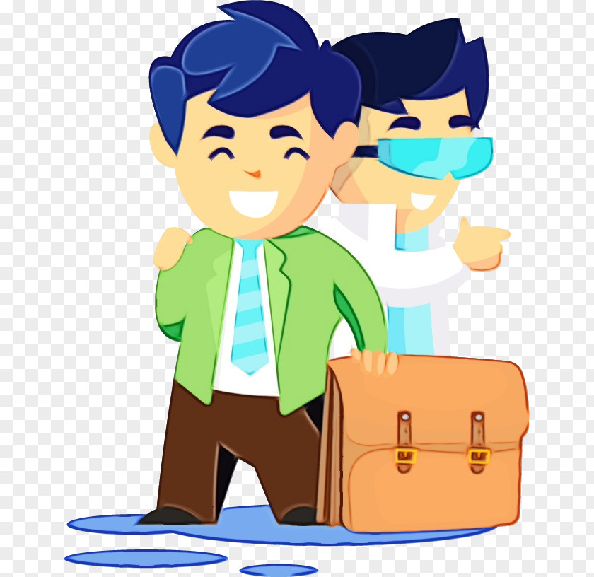 Suitcase Sharing Cartoon Clip Art PNG