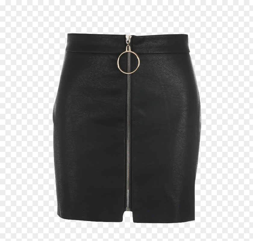 Zipper Pencil Skirt Leather Miniskirt PNG