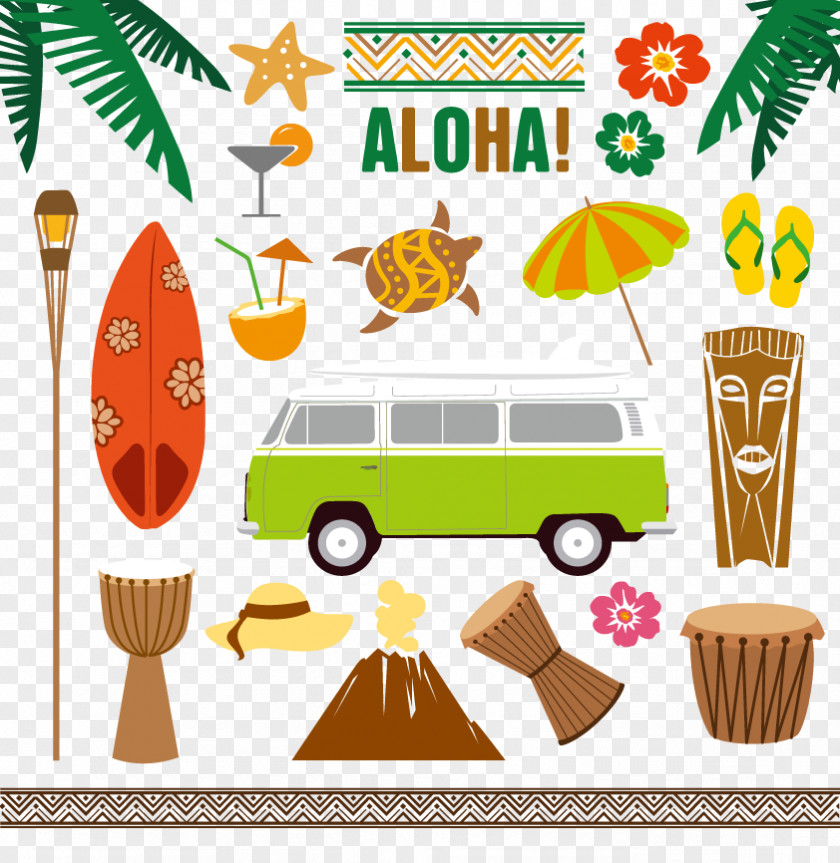 Vector Travel Icon Hawaii Tiki Aloha Illustration PNG
