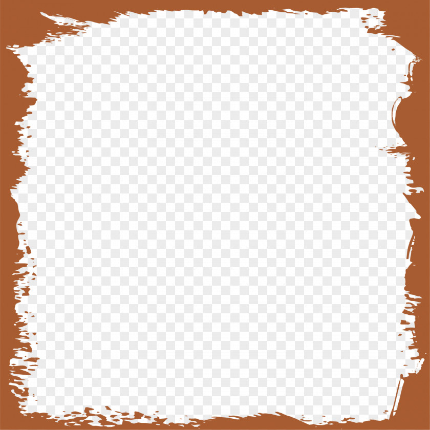 Hand Painted Brown Border Frame Download Computer File PNG