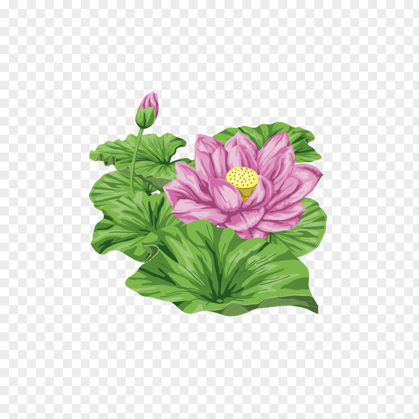 Hand-painted Lily Nelumbo Nucifera Embroidery Flower Bouquet PNG