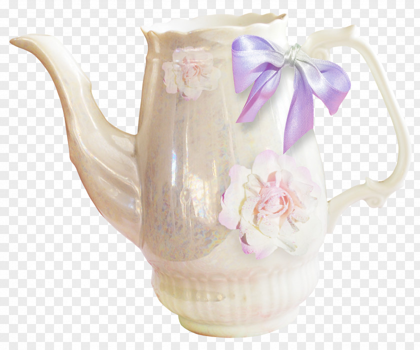 Bow Decoration Teapot Mug Clip Art PNG