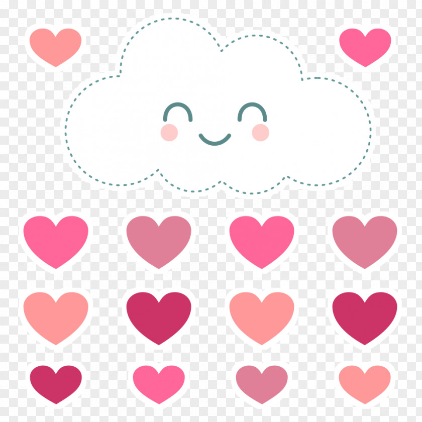 Cloud Paper Rain Love Heart PNG