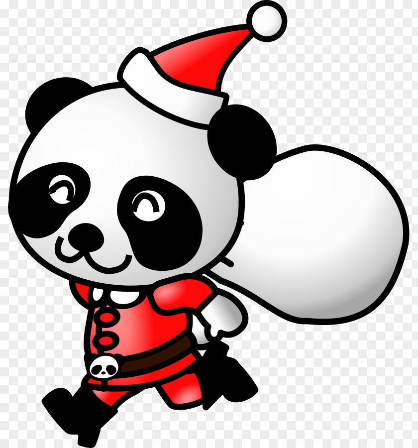 Santa And His Sleigh Pictures Giant Panda Claus Red Bear Clip Art PNG