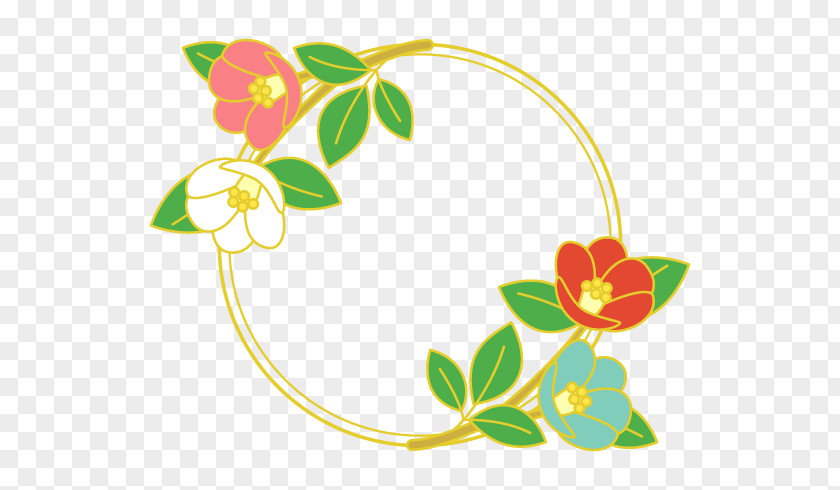 Circle Material Floral Design Cut Flowers Plants Bicycle Frames PNG