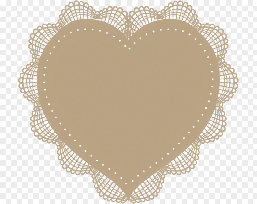 Doily Heart Brown Linens Textile PNG