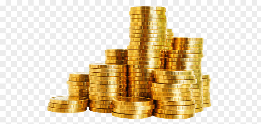 Gold Coins Stack PNG Stack, gold-colored coin lot clipart PNG