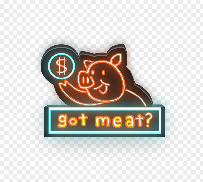 Meat Domestic Pig Neon Sign PNG